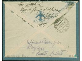 1939, A.O.I. air mail 10 L. violet-brown tied to registered cover by “ADDIS ABEBA RACCOMANDATE 29.5.39" cds. to Milano, tiny 
