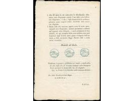 1818/19, Cavallini, official announcements for both issues with strikes of all original dies