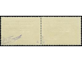 1944, 9 L. auf 15 St., im waagerechten Paar von Aufdruckfeld 34 und 35 auf der rechten Marke mit kopfstehender Wertziffer 9, 
