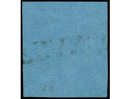 1852, 1/30 Th. auf blau, Type II, allseits voll- bis breitrandig mit schwarzem L1 “FRANCO”, in einwandfreier Erhaltung, Fotob
