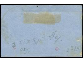 1852, 1/30 Th. auf blau, Type I und II im waagerechten Typenpaar, allseits voll- bis breitrandig, je mit schwarzem DKr. “ST.P