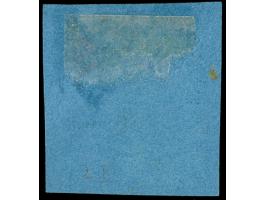 1852, 1/30 Th. auf blau, Type 1 mit Retusche des Plattenschadens, allseits voll- bis breitrandig mit zartem, blauen Ra2 “ELSF