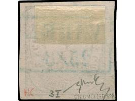 1852, 1/15 Th. auf rosa, Type I, allseits breitrandig mit klarem, blauen Ra2 “VAREL 25.3.”. Die farbfrische Marke ist in tade