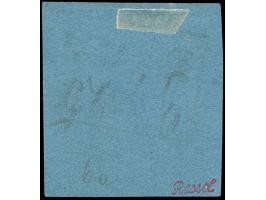 1859/61, 1 Gr. auf blau, allseits breit- bis sehr breitrandig mit klarem, blauen Ra2 “DAMME 22.11.”. Die farbfrische Marke is