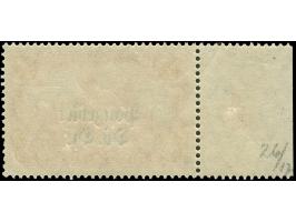 1916, Germania 1 M. dunkelrotkarmin, 26:17 Zähnungslöcher, linkes Seitenrandstück mit Passerkreuz und Plattennummer “203” dop