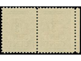 1923, 3 C. auf 40 M. lebhaftgrauviolett, waagerechtes Randpaar mit gleichstarkem Doppelaufdruck, postfrisch, tadellos, unsign