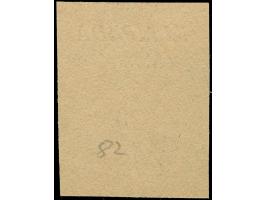 1923, 20 M., Andruckprobe nur des Aufdrucks auf bräunlichem Papier vor Druckbeginn der eigentlichen Ausgabe, Aufdruckfeld 82,
