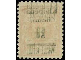 1923, 50 M. auf 25 C. dunkelzinnoberrot, gleichstarker doppelter Aufdruck und ein weiterer schwächerer Aufdruck, postfrisch, 