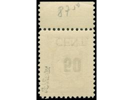 1923, Freimarke 50 C. auf 400 M. braunpurpur, Oberrandstück mit kopfstehendem Aufdruck, postfrisch (Oberrand kleine Haftstell