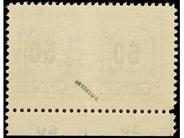 1923, Angliederung des Memellandes an Litauen 50 C. auf 200 M. dunkelblau, waagerechtes Unterrandpaar, Mitte ungezähnt, saube