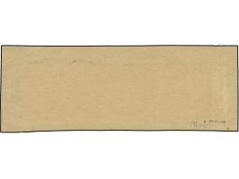 1920, I. Sarg-Ausgabe 10 Pfg. karmin, ungezähnter waagerechter Viererstreifen vom linken Bogenrand, sauber gestempelt “MARIEN