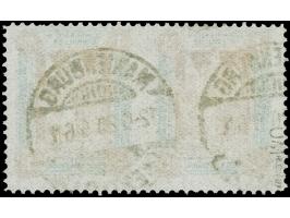1920, I. Sarg-Ausgabe 1 M. dunkelgrün/orangebraun, waagerechtes Paar, mittig ungezähnt, sauber gestempelt “MARIENBURG 12.6.20