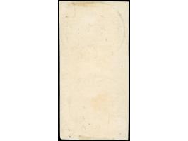1920, I. Sarg-Ausgabe 1 M. dunkelgrün/orangebraun, senkrechtes Paar, Mitte ungezähnt, sauber gestempelt “MARIENBURG (WESTPR.)