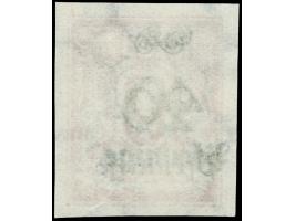 1923, Großes Wappen 20 Pfg. auf 100 M. lilarot, ungezähnt mit zusätzlichem Aufdruck “40 Pfennige”, ungebraucht ohne Gummierun