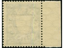 1924, Staatswappen im Oval 50 Pfg. kobaltblau, linkes Seitenrandstück, Probedruck mit farblosem Wappeneindruck, postfrisch, t