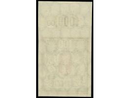 1922, Großes Staatswappen 100 M. dunkelzinnoberrot/dunkelgrünoliv, Oberrandstück, ungezähnter Probedruck ohne Unterdruck, pos