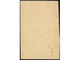 1916/17, Germania 30 Pfg. dunkelrotorange/schwarz auf hellchromgelb, Aufdruck glänzend, Oberrandstück, Walzendruck in Kombina