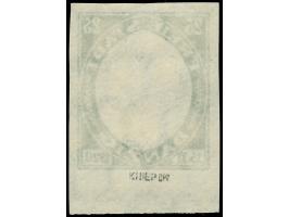 1921, Kogge 25 Pfg., undurchstochener Phasendruck nur des Rahmens in grün, Unterrandstück, postfrisch, tadellos, sign. Kniep 