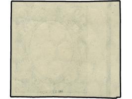 1921, Kogge 10 M., undurchstochener Phasendruck nur des Rahmens in schwarzgraugrün, linkes Seitenrandstück, postfrisch, tadel