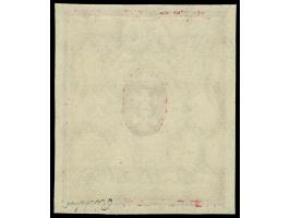 1922, Großes Staatswappen 50 M. lilarot/gold", ungezähnt, postfrisch, tadellos, sign. Richter
