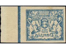 1923, Großes Staatswappen 100000 M., ungezähnter Probedruck ohne Rosettendruck in graublau auf ungummiertem Papier, rückseiti
