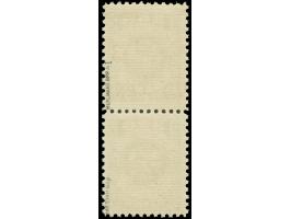 1923, Freimarke 3 C. auf 300 M. oliv, senkrechtes Paar ohne Aufdruck auf der unteren Marke, postfrisch, in der Zähnung vorgef