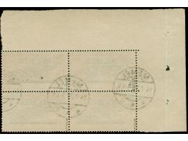 1921, Flugpost 4 m. auf 2 &nbsp;Fr. rötlichorange/grautürkis, GC-Papier, “Wertziffer 4 verdickt” (Aufdruckfeld 1), linker obe