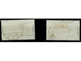 1921, Freimarke 20 m. auf 45 C. dunkelgrün/grauultramarin, Aufdruck Type I und II, je Aufdruckfehler “weiter Abstand zwischen