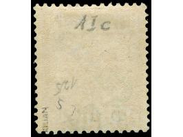 1900, 5 Pfg. auf Diagonalaufdruck 10 Pfg. mit versetzem Doppeldruck ohne Blaustrich, Aufdrucktype 2, ungebraucht, kleiner Eck