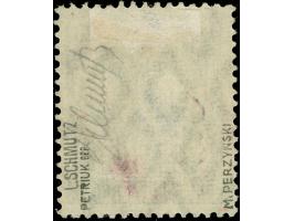 1918, Germania 20 Pfg. blau, mit rotem, rundem Handstempel "POLSKA POSZTA", sauber ungebraucht, tadellos, u. a. signiert L. S