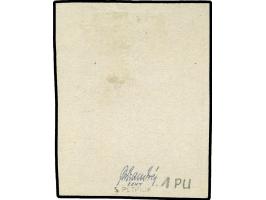 1915, Stadtpostmarke 5 Gr., geschnittener Probedruck in rot auf ungummiertem Papier, tadellos, signiert Landré und Petriuk&nb