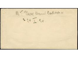 1920, Germania Kriegsdruck 20 Pfg ultramarin, mit Stempel “MEMEL ** c 17.2.20” als portogerechte Einzelfrankatur auf Fernbrie