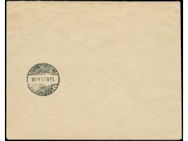 1921, Freimarken 60 pf. auf 50 C. dunkelgraurot/türkisgrau, waagerechter Dreierstreifen aus der linken unteren Bogenecke mit 