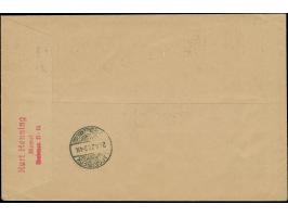1922, Freimarken 10 Pfg. auf 10 c. dunkelopalgrün, im Unterrandsechserstreifen mit Zwischensteg und komplettem Druckdatum “D 