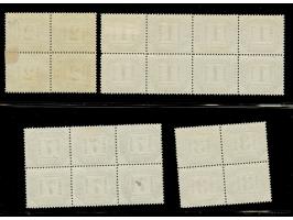 1-7 Kr. in Blockstücken, dabei 2 und 3 Kr. in Viererblocks, 1 Kr. im 8er-Block und 7 Kr. im 6er-Block, ungebraucht, etwa die 