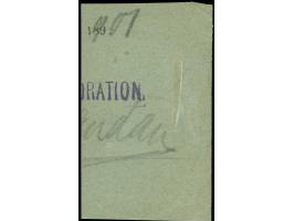 1890/1901, Innendienst 2 M. rötlichkarmin, senkrechtes Paar mit Stempel “SHANGHAI DEUTSCHE POST * b 29/3 01” auf Paketkartena