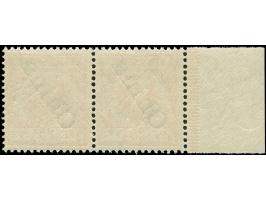 1898, Steilaufdruck 25 Pfg. dunkelorange, waagerechtes, linkes Seitenrandpaar mit Plattenfehler “I in Reichspost oben gespalt