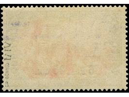 1900, Germania Reichspost Urmarken-Type I Nachmalung mit Rot und Deckweiß 6 P. 25 C. auf 5 M. grünschwarz/bräunlichkarmin, un