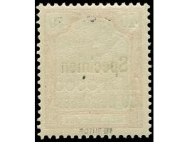 1900, Germania Reichspost 50 C. auf 40 Pfg. dunkelrötlichkarmin/schwarz, mit Aufdruck “Specimen”, postfrisch, tadellos, sign.