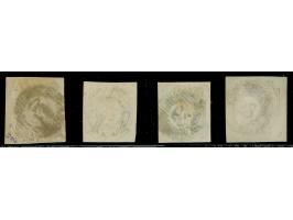 1853, Maria II. 5-100 r., all fresh colours and ample to large margins, 100 r. small cut at base, not reaching the design, fi