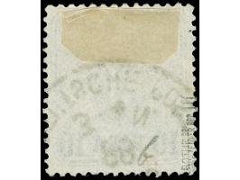 1884, Aufdruck auf Pfennig 10 Pa. auf 5 Pfg. violettpurpur, mit Plattenfehler “Querstrich im Kreuz der Krone tieferstehend”, 