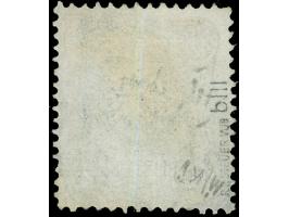 1884, Aufdruck auf Pfennig 2 ½ Pia. auf 50 Pfg. oliv, mit Plattenfehler “fehlende Spitzenausfüllung Mitte rechts” (Feld2), sa
