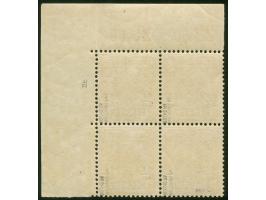 1889, Krone/Adler 1 ¼ Pia. auf 25 Pfg. gelblichorange, Viererblock aus der rechten oberen Bogenecke, postfrisch, tadellos, si