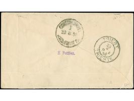 1883, Ganzsachen-Umschlag Wappen 10 Pfg. rosa mit wertgleicher Zusatzfrankatur 10 Pf &nbsp;von “ANSBACH 22 JUN 98” nach Konst