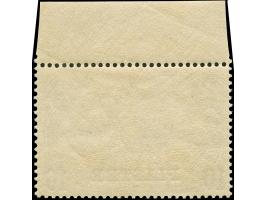 1902/04, Aufdrucktype II 10 Pia. auf 2 M. schwärzlichblau, Urmarke Type I, Oberrandstück, postfrisch, tadellos, unsigniert, F