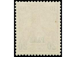 1902/04, Aufdrucktype II 20 P. auf 10 Pfg. dunkelkarminrot, Aufdruckfehler “PÄRA”, postfrisch, herstellungsbedingter senkrech