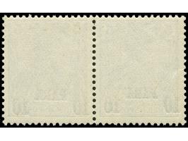 1902/04, Aufdrucktype II 10 P. auf 5 Pfg. dunkelgrün, waagerechtes Paar mit verschieden hoch stehendem Aufdruck, postfrisch, 