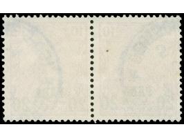 1902/04, Aufdrucktype II 20 P. auf 10 Pfg. dunkelkarminrot, waagerechtes Paar mit verschieden hoch stehendem Aufdruck, sauber