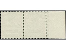 1902/04, Aufdrucktype II 1 Pia. auf 20 Pfg. dunkelviolettultramarin, linkes Seitenrandstück, waagerechtes Paar mit verschiede