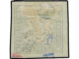 1873, 70 Kr. braunlila, Bogenfeld 4, farbfrisch, allseits breitrandig geschnitten, mit großen Teilen der Trennungslinien, lin
